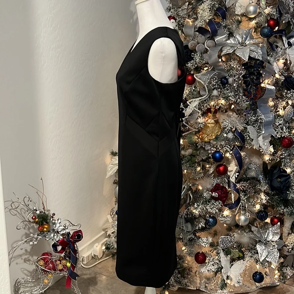 TED BAKER, SATIN V-NECK DRESS - Picture 2 of 11